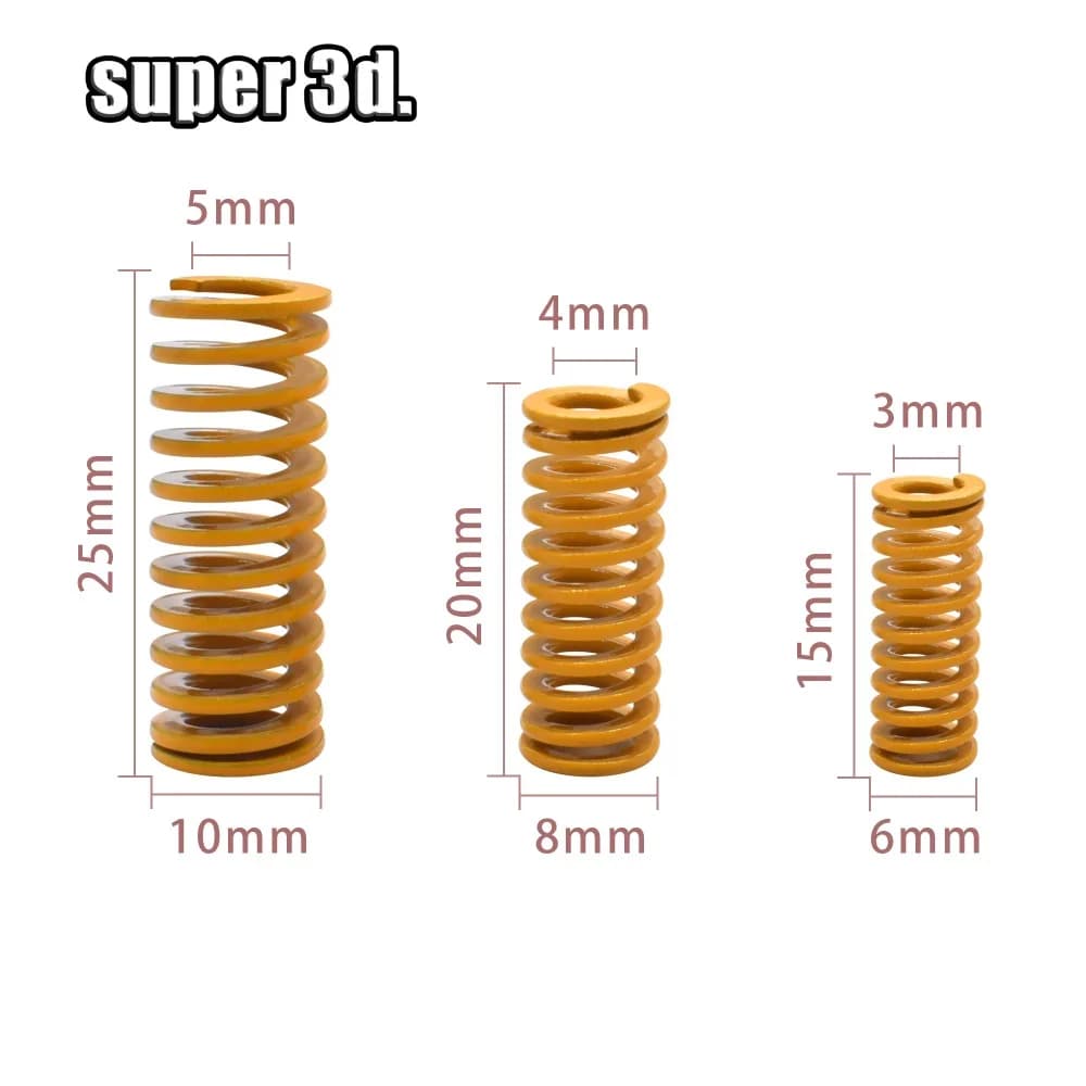 3D Printer Parts Spring for Heated Bed Leveling Extruder Strong Spring Bore 3/4/5mm Outer Diameter 6/8/10mm Length 15/20/25mm