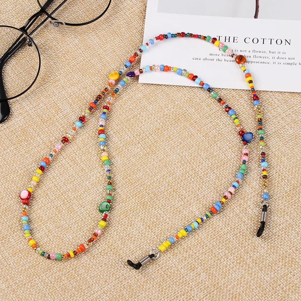 1PC Fashion Sweet Women Glasses Chain Colored Beaded Eyeglass Lanyard Anti Slip Sunglasses Strap Spectacles Cord Accessories