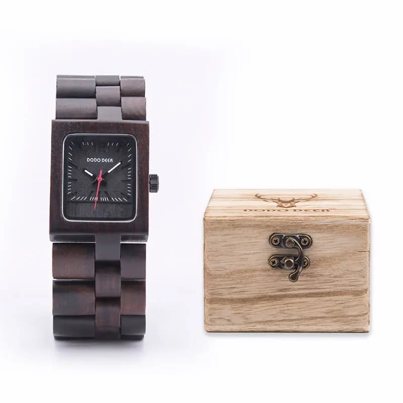 Women Watches Top Brand Luxury Ebony Wood Quartz Wristwatch Ladies часы женские montre femme in Gift Box Dropshipping