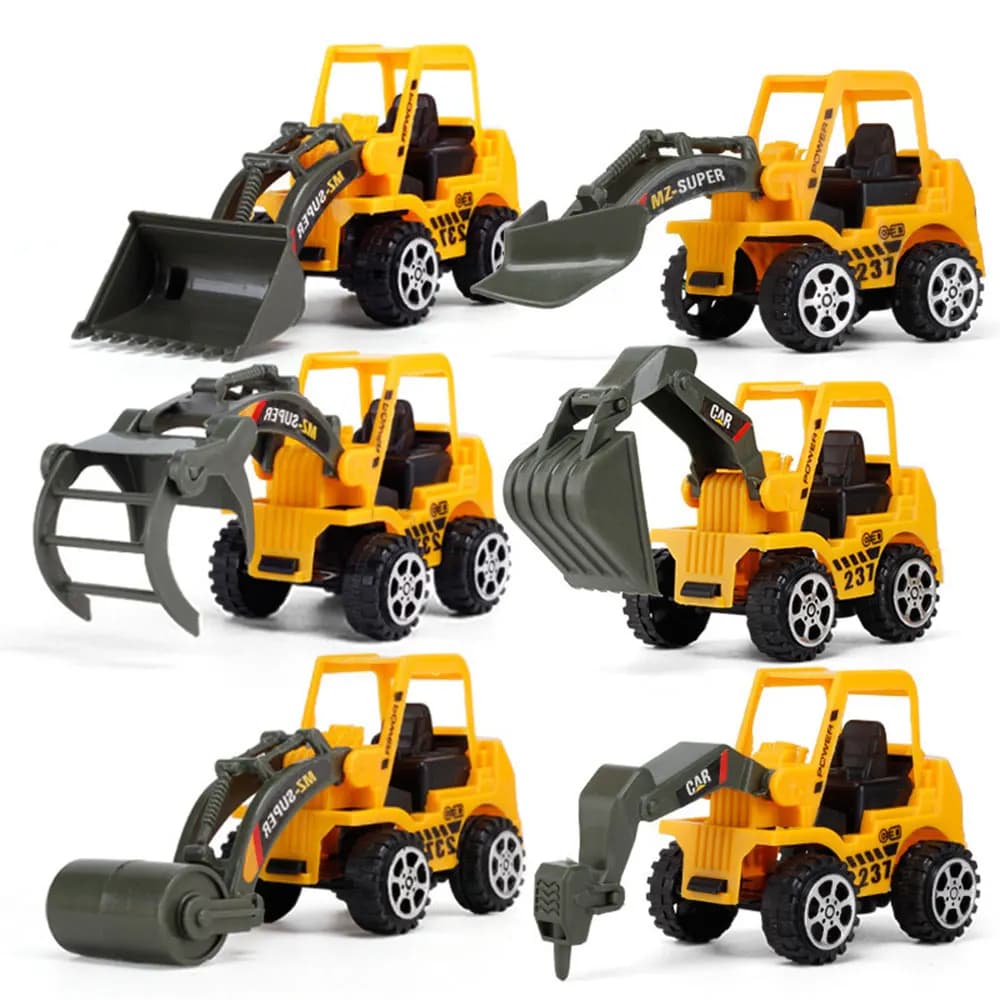 6 Styles /set Car Construction Engineering Vehicle Toy Diecast Excavator Toys Mixer Model for Boys