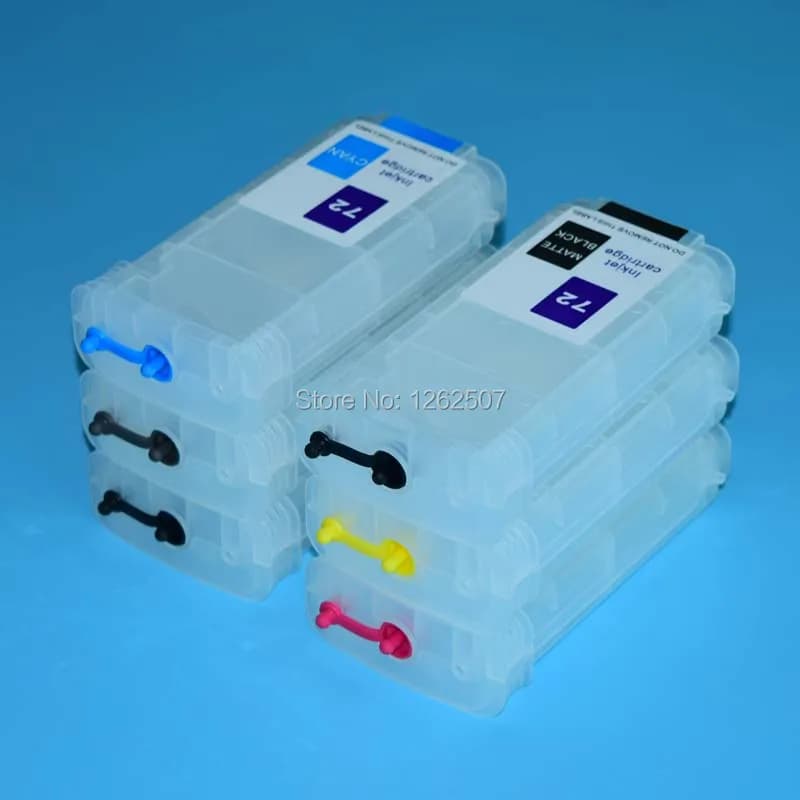 72 130ML Refillable ink cartridge With ARC Chips For HP72 T610 T770 T790 T795 T1100 T1200 T2300 Printer For HP 72 130ml*6colors