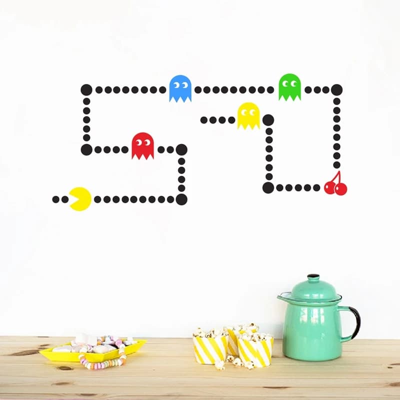 DIY Retro Games Vinyl Wall Sticker Gamer Room Decor Retro Arcade Game Transfer Wall Decals Play Room Mural Art Wall Decoration