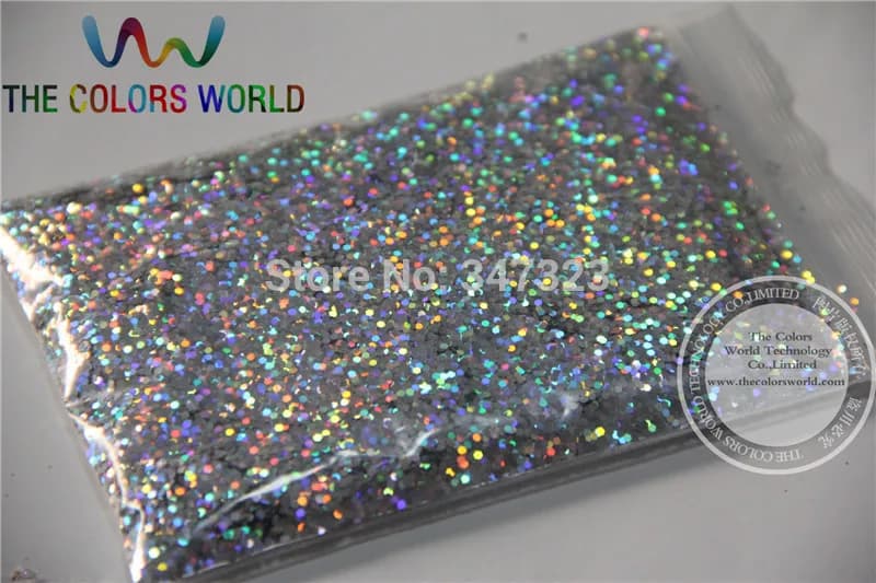 1.0MM  Laser  Silver Color Glitter Powder,holographic Glitter  for nail gel  or Other Decoration
