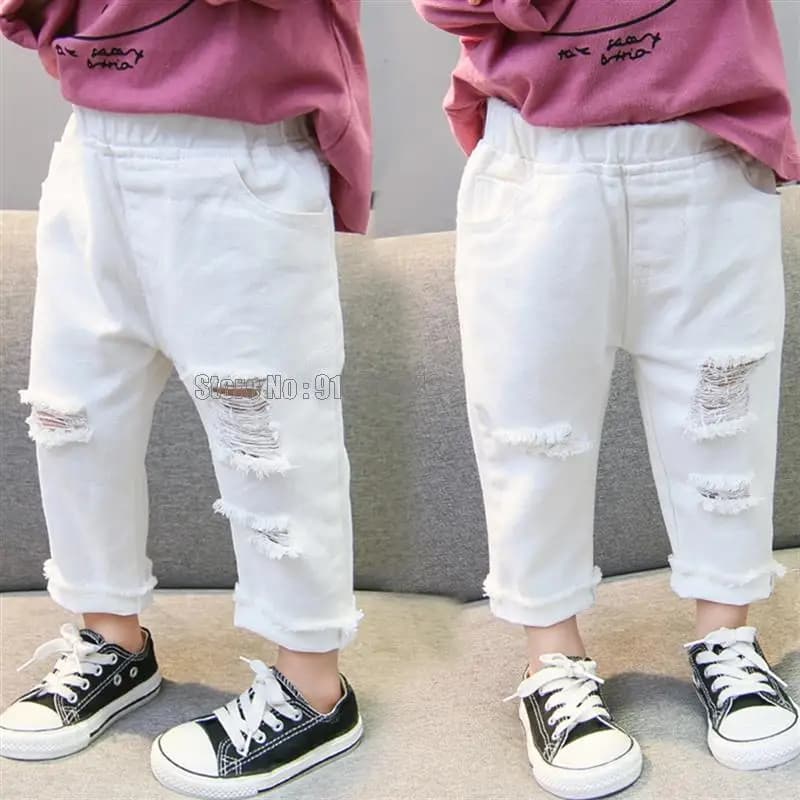 Jeans Toddler Boys Girls Ripped Jeans Pants Spring Autumn Jeans Kids Casual Style Clothes