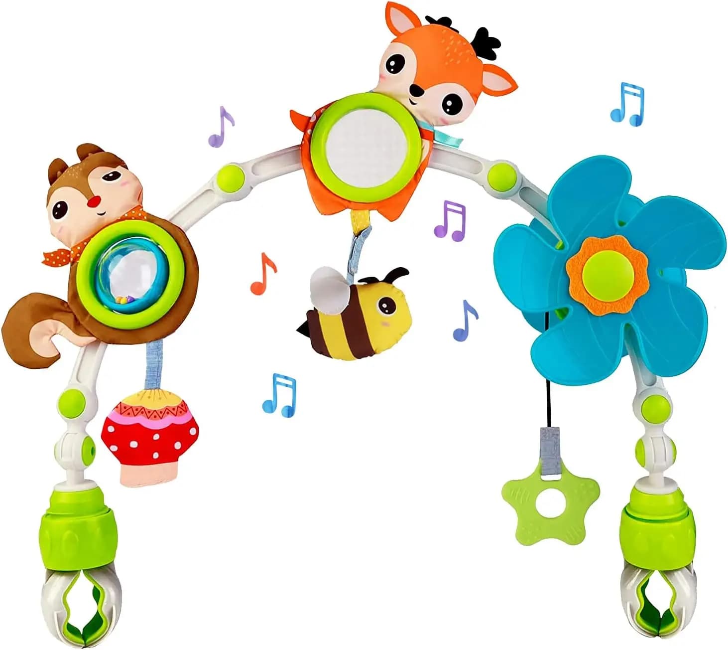 Baby Stroller Arch Mobile Adjustable Musical Cirb Mobile Toys Versatile Activity Toy Bar for Baby Bouncer Infant Car Seat Toys
