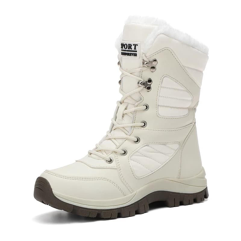 Winter Women Snow Boots Waterproof Leather Sneakers Super Warm Plush Ankle Boots Outdoor Ladies Hiking Boots Work Shoes New
