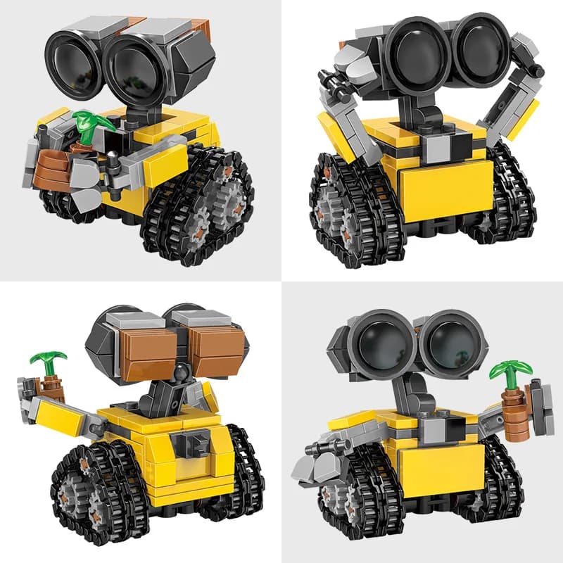 Funny Space Mini Robot MOC Building Bricks Toys Tracked Bot Model Classic Movie Sci-Fi Blocks Dolls Kids and Adult Gifts