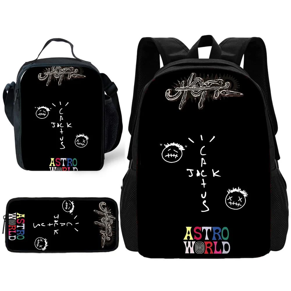 Child School Cool Popular Jackboys Traviss Scotts Backpack with Lunch Bags ,Pencil Bags ,School Bags for Boys Girls Best Gift