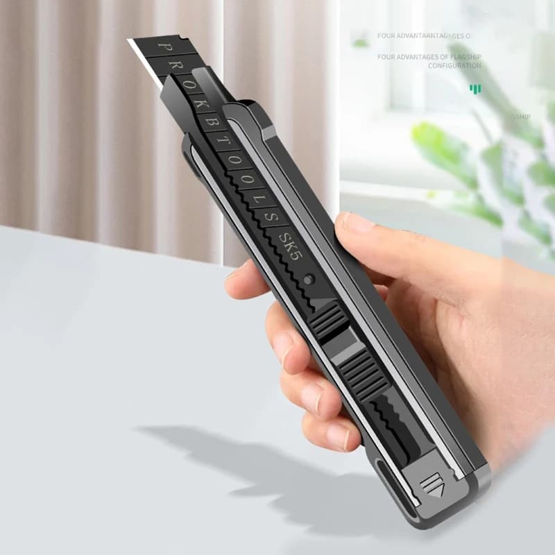 Utility Knife Portable Pocket Box Cutter Retractable Paper 80MM Metal Blade for Office School Stationery Supplies Tools