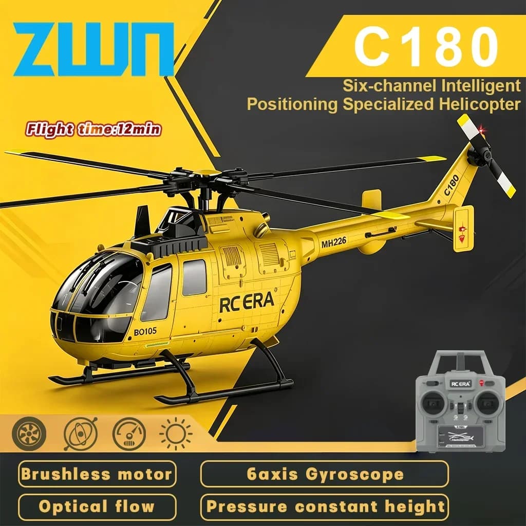 RC ERA C180 RC Helicopter 2.4G 6-Aixs Gyroscope 6CH Altitude Hold Optical Flow Brushless Remote Control Helicopter Toys For Kid