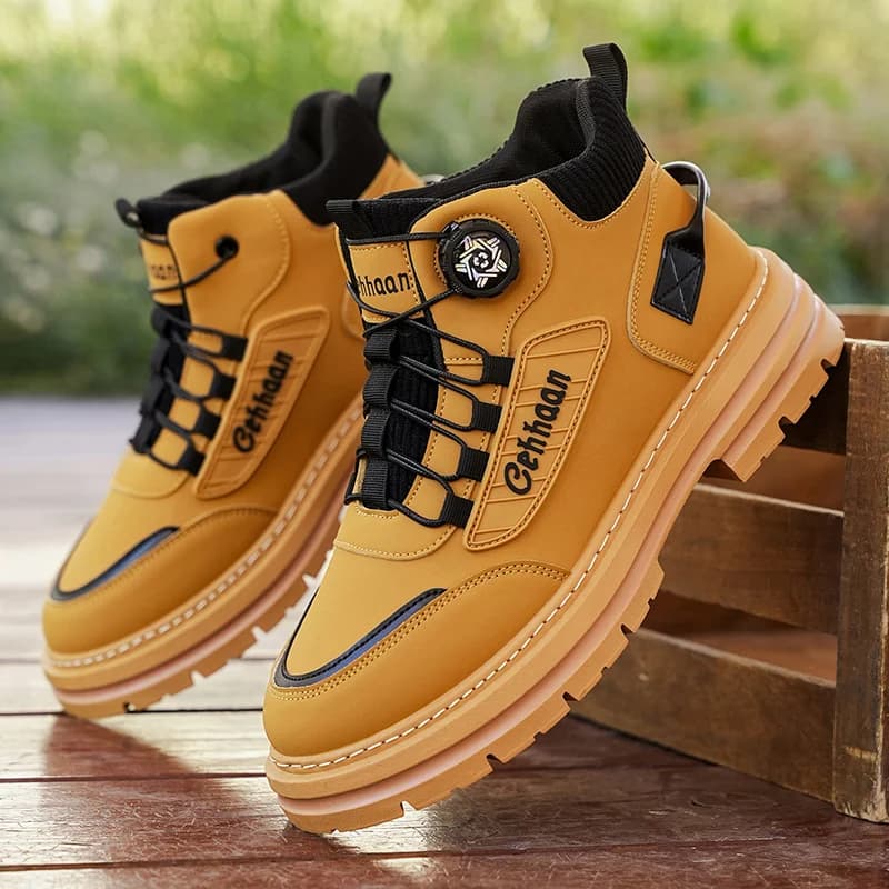 Men's High-Top Boots, Quick-Wear Design with a Rotary Knob, Comfortable Lining, Breathable, Non-Slip, and Wear-Resistant, Suitable for Outdoor Activities, Camping, Rock Climbing, Sports, Etc