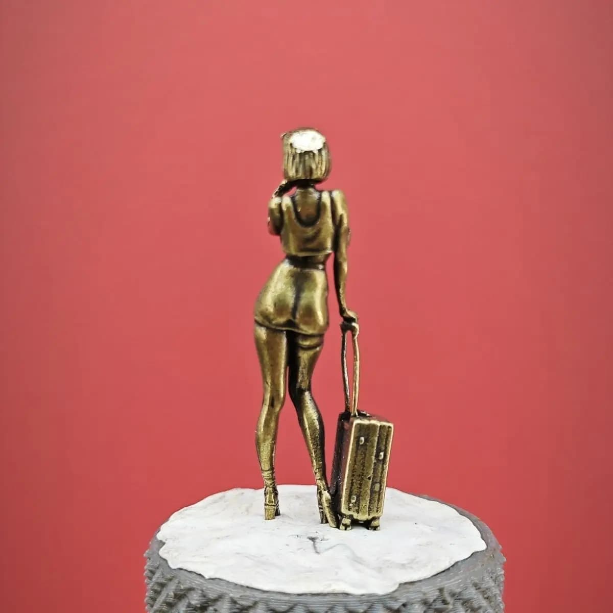 Miniature Modern Fashion Female Figurine Home Decor Ornament, Desk Accent, Collectible Handmade Sculpture