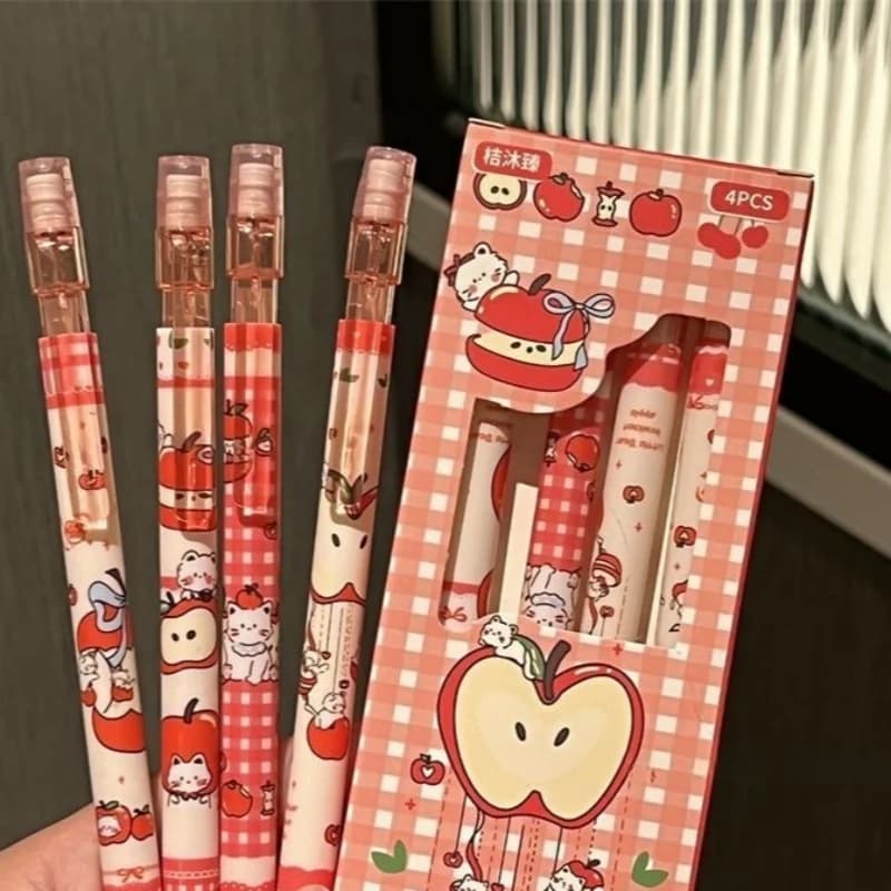 ❤️ 4Pcs 0.5mm Mechanical Pencils With Eraser Smooth Writing Erasable Automatic Pencil School Office Supplies Student Stationery