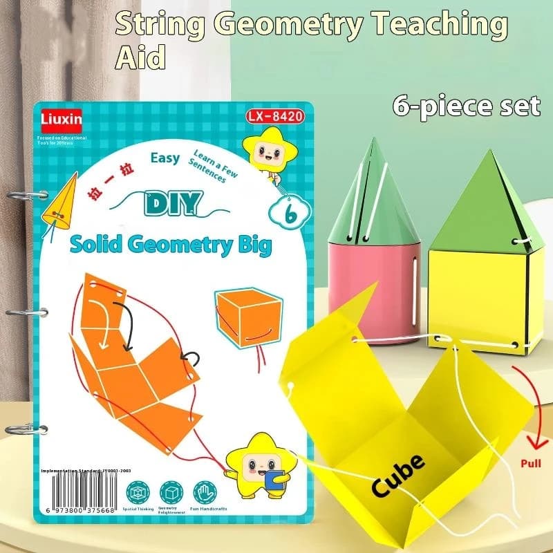 1 Set Spatial Thinking Training DIY Math Learning Book 3D Geometry Quiet Book For Kids Montessori Educational Tracing Workbook