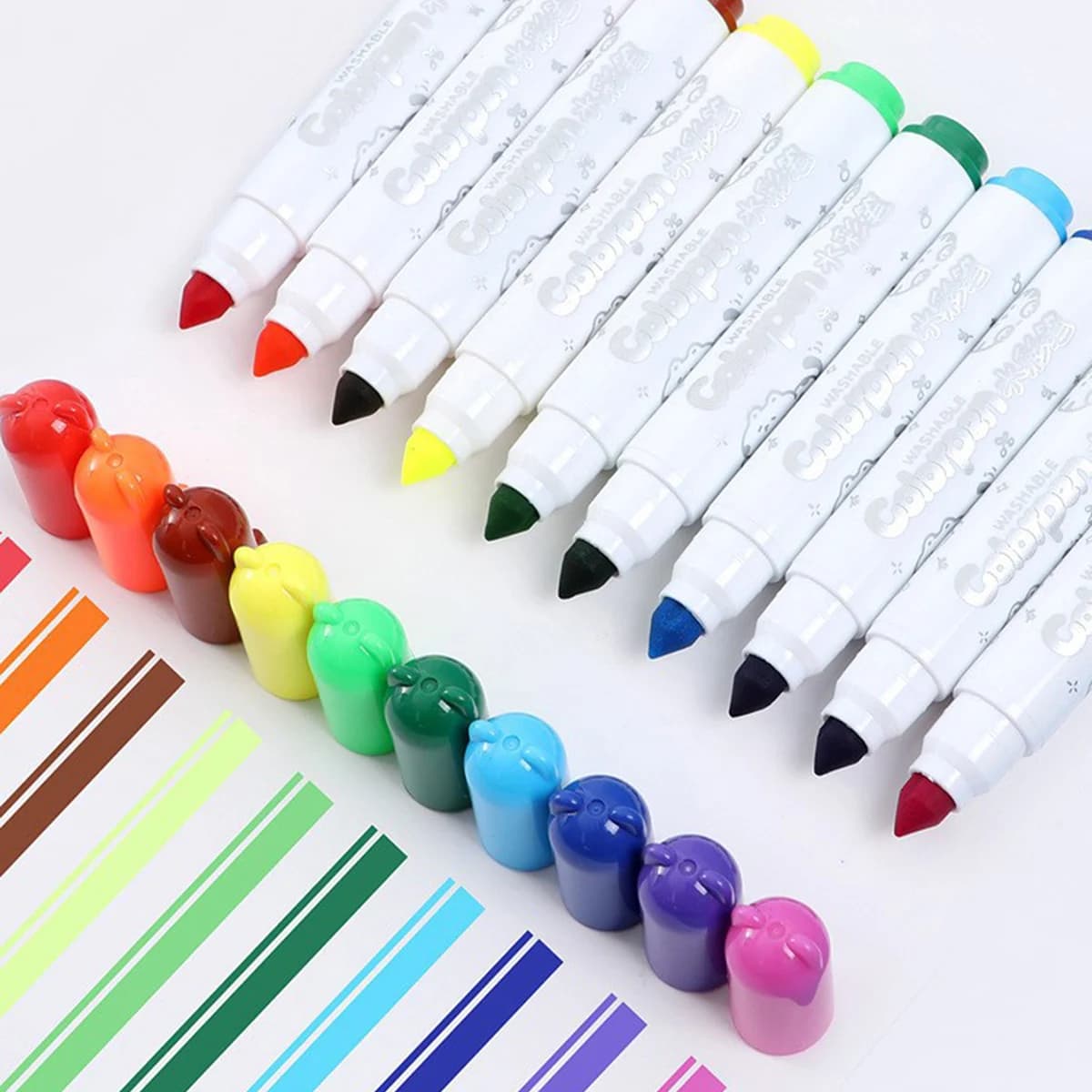 Washable Markers for Kids, 12-24 Colors Washable Markers Set Coloring Marker Bulk for Boys Girls, School Classroom Supplies