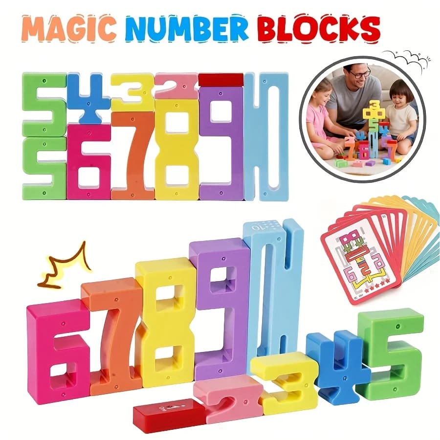 NEW Digital Building Blocks Children's Educational Toys, Baby Early Education Large Particle Color Building Block Toys, Gift