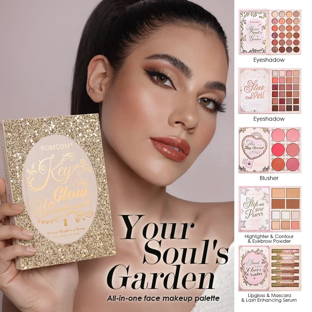 5‑Page Full Face Makeup Kit, Matte & Shimmer Eyeshadow, Blush, Contour, Lip Gloss Mascara for Versatile Makeup Looks
