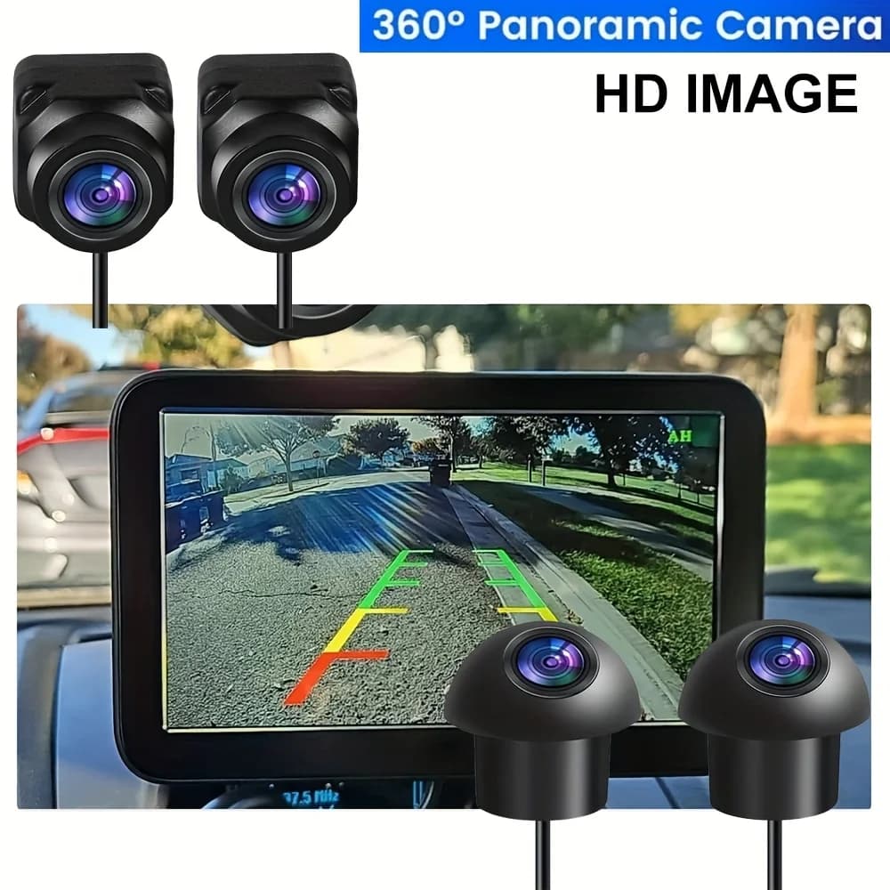 [360 HD Vehicle Camera] | Panoramic Surround View, Right+Left+Front+Rear, Night Vision, Driving&Parking Assist