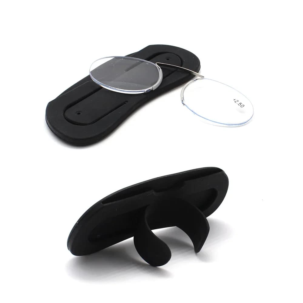 Womens Reading Glasses Prescription Glasses Men Nose Clip on Mini Reading Glasses with Case