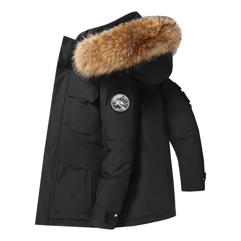 Fashion Parkas Male Casual Warm Down Jackets New Winter Mens Hooded Fur Collar Duck Down Coats High Quality Waterproof Coats