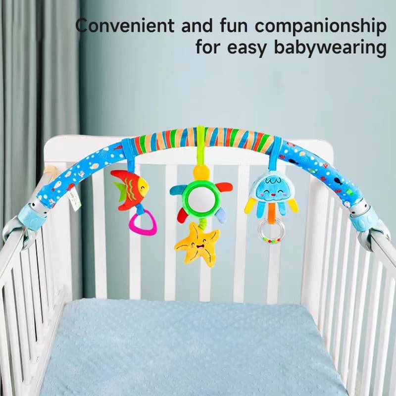 Baby Crib Hanging Rattles Toy Stroller Arch Toys Single Bow Crib Toy Adjustable Stroller Toy Newborns Sensory Activity Toy Gifts