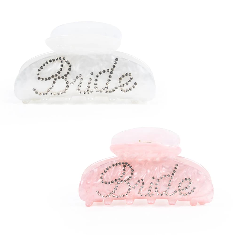 Bride Wedding Hair Clips Bridal Head Piece Pink White Pearl Hair Accessories Bride Favors for Wedding Party Bridal Shower Gifts