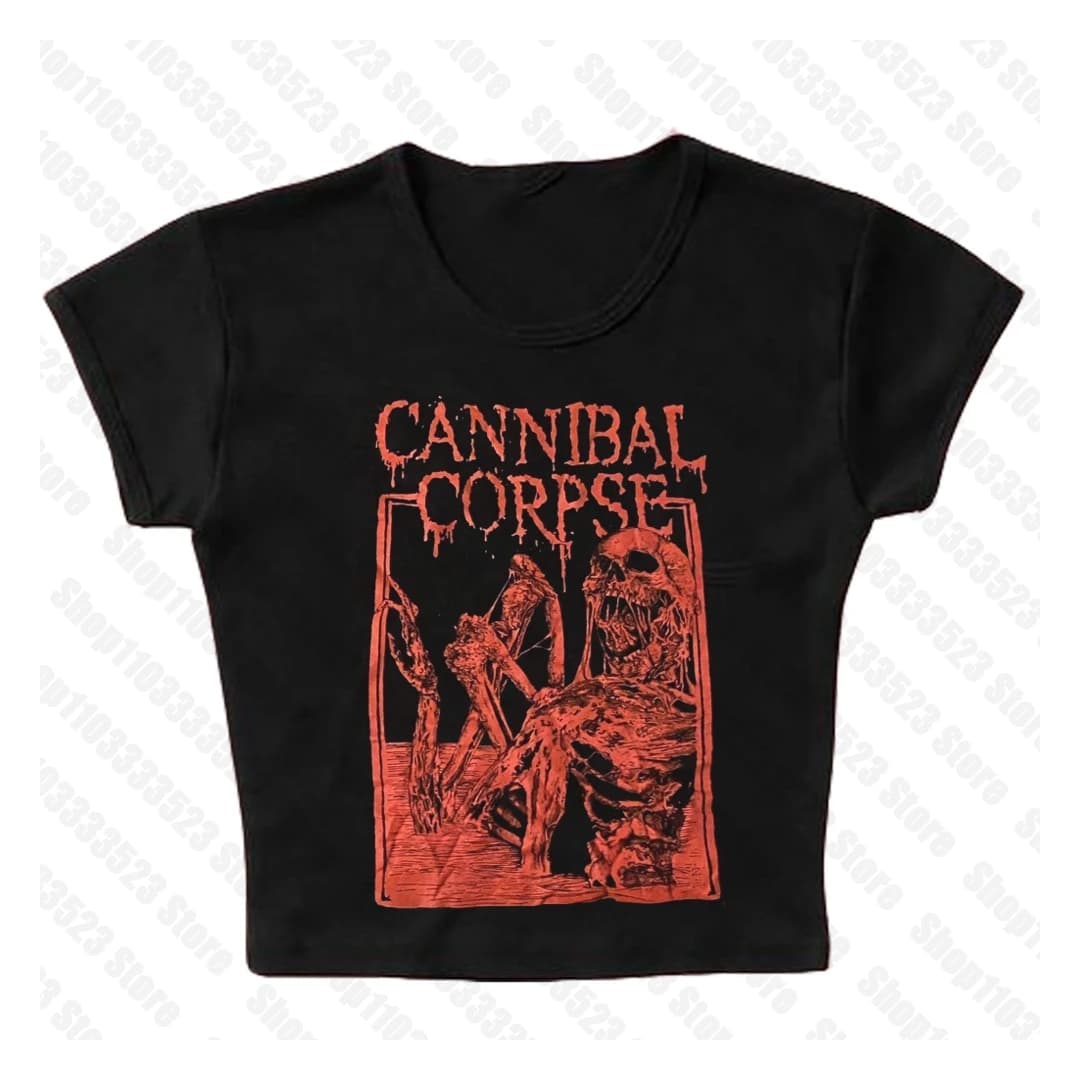 Girls Summer vintage Crop Tops Harajuku Punk Skull Graphics Women T Shirts Short Sleeve fashion y2k Style emo girl Baby tees 90s