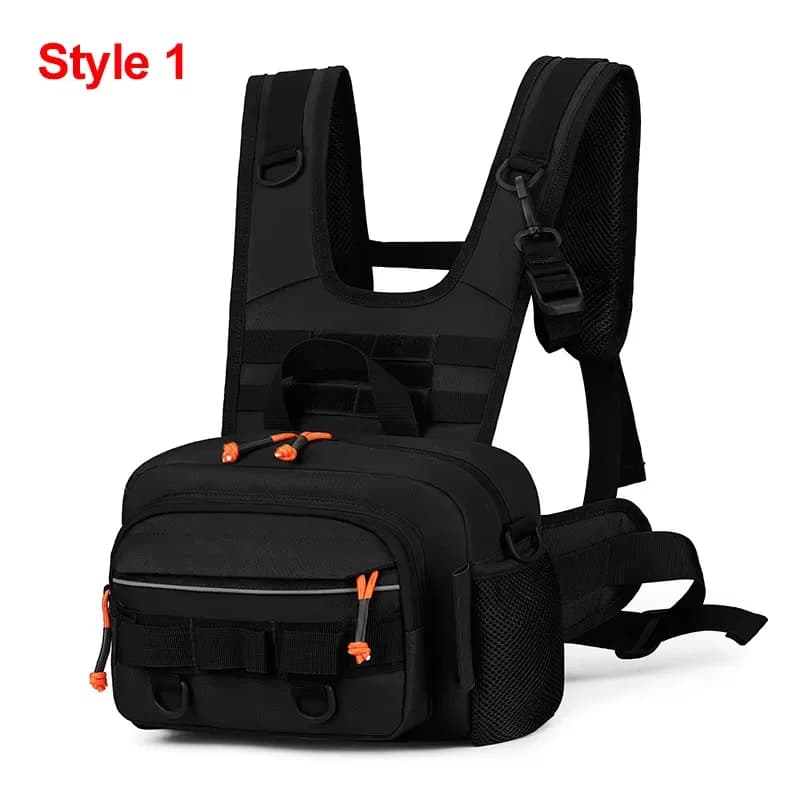 Men's Hiking Vest Backpack Fishing Tactical Chest Bag Utility Sports Molle Waist Bags Large Outdoor Hunting Fanny Pack Camping