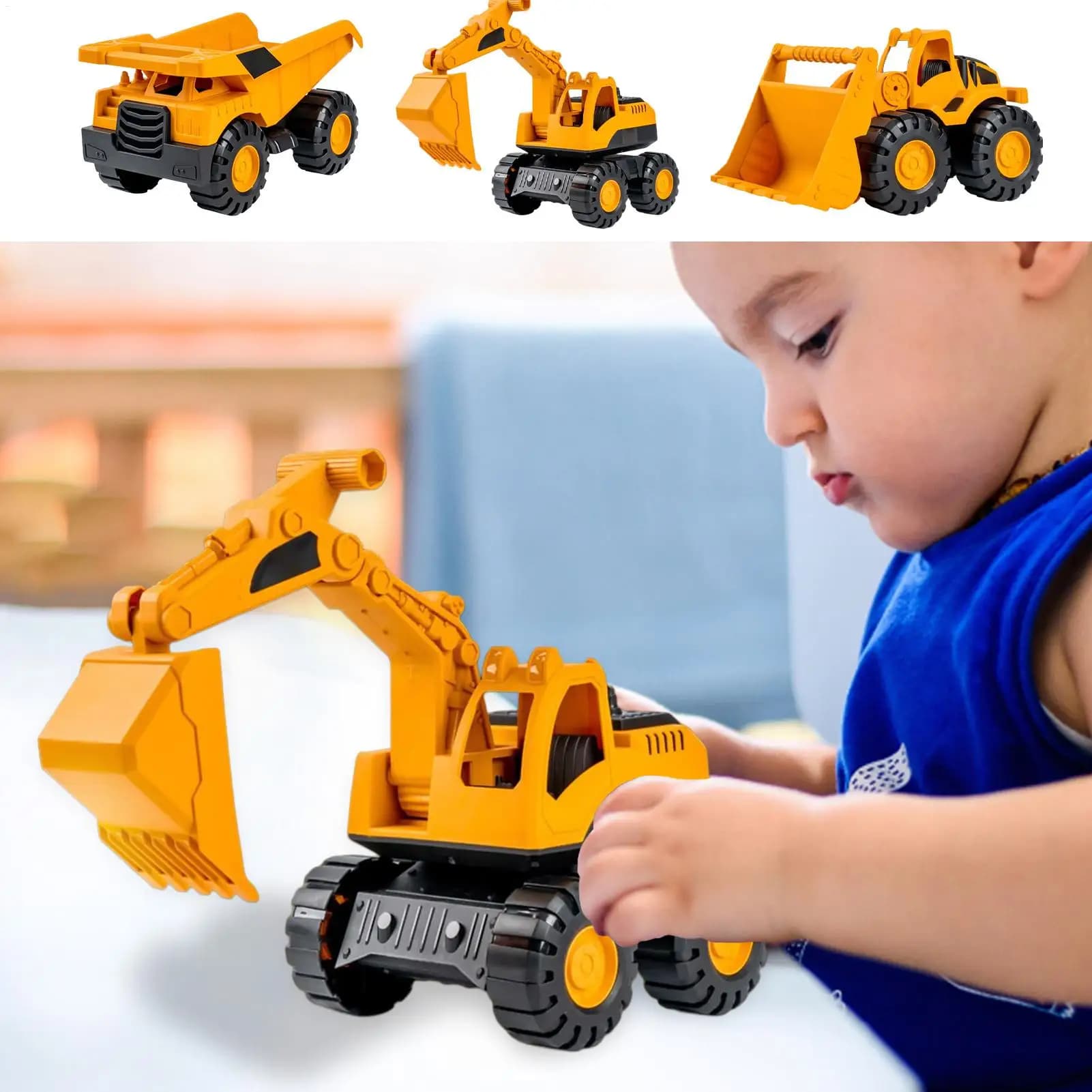 Excavator Dump Truck Model Toy Engineering Vehicle Set Construction Fleet Toddler Early Education Construction Toy Car