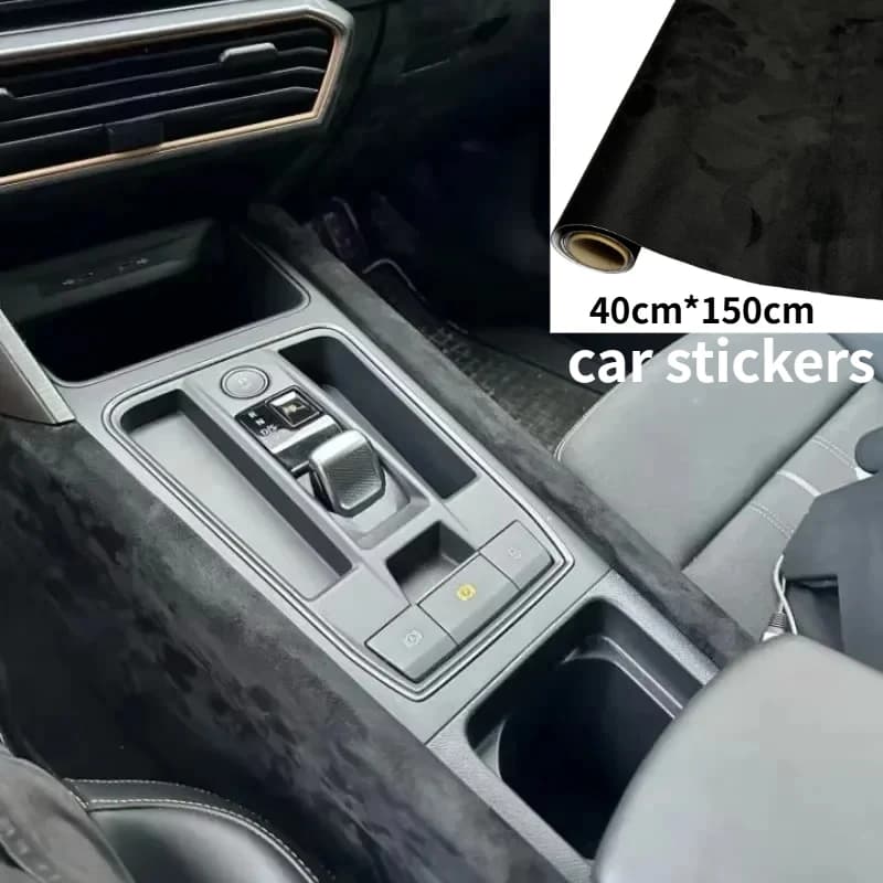 Car Accessories Interior Sticker 40cm*150cm Multi Colors Sticky Suede Fabric Self Adhesive Velvet Fabrics for Roof Interior