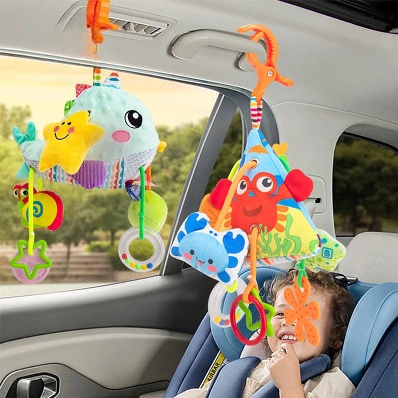 Baby Animal Rattles Bed Stroller Bell Toys Newborn Grab Ability Training Dolls Educational Plush Infant Toy 0-12 Month