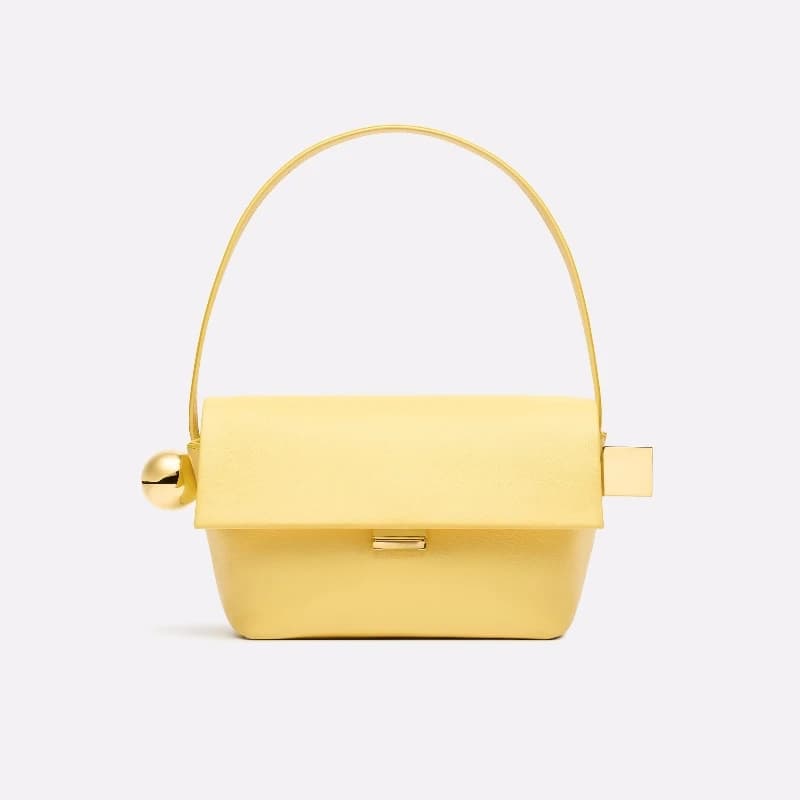 Women's Shoulder Bag with Flap, Solid Color Fashion Top Handle Bag with Metal, Women's Luxury Design Handbag for Everyday Style
