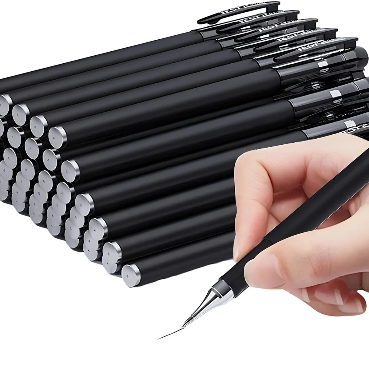 Gel Pens,10 Pcs 0.5mm Black Ink Pens Fine Point Smooth Writing Pens, for Journaling Note Taking, Office School Supplies