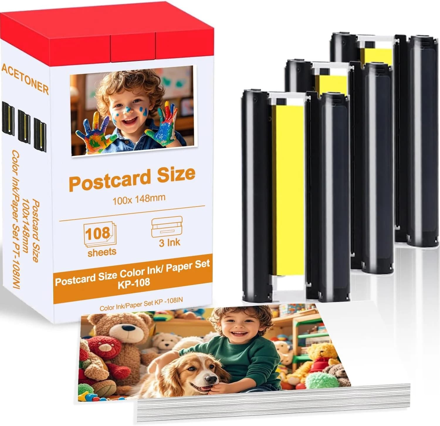 CP1500 Photo Paper For Canon Selphy CP1500 CP1300 CP1200 CP910 CP900 Photo Printer KP-108IN Ink 6 Inch