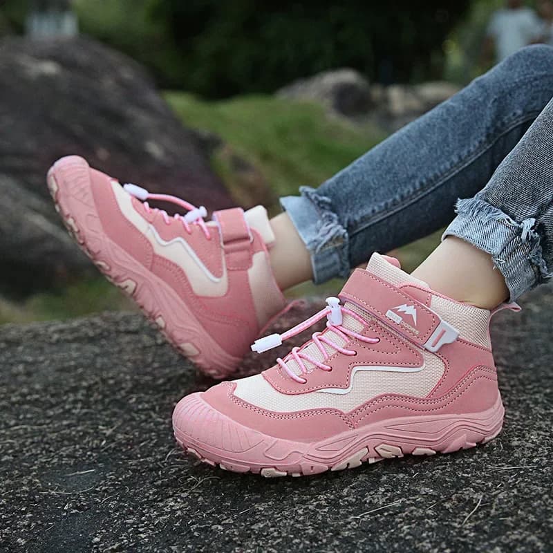 Boys Climbing Shoes Spring Autumn New Style Children Anti-slip Wear-resistant Breathable Sports Shoes Outdoor High-top Casual Hi