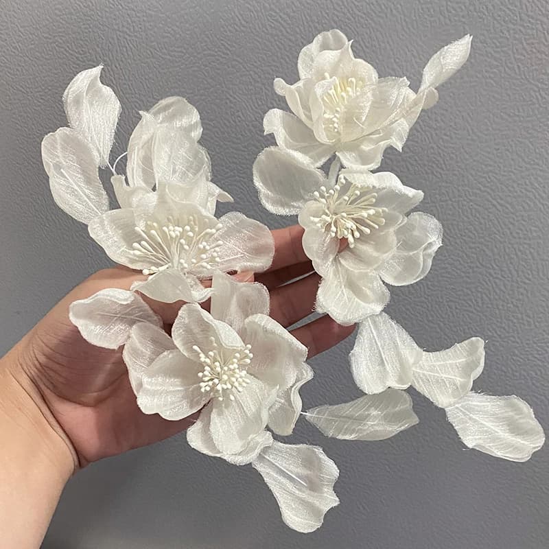 Elegant Wedding Hair Accessories Floral Hairpin Photography Studio Props Bridal Headwear Silk Material Beautiful Flower Design