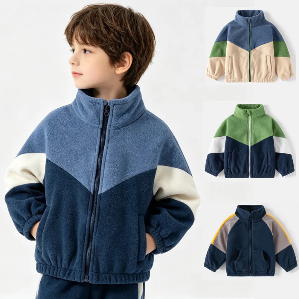 Boys Jackets for Kids 1 to 2 3 4 5 6 7 Years Winter Toddler Boy Polar Fleece Thicke Warm Outerwear Zipper Coats Children Clothes
