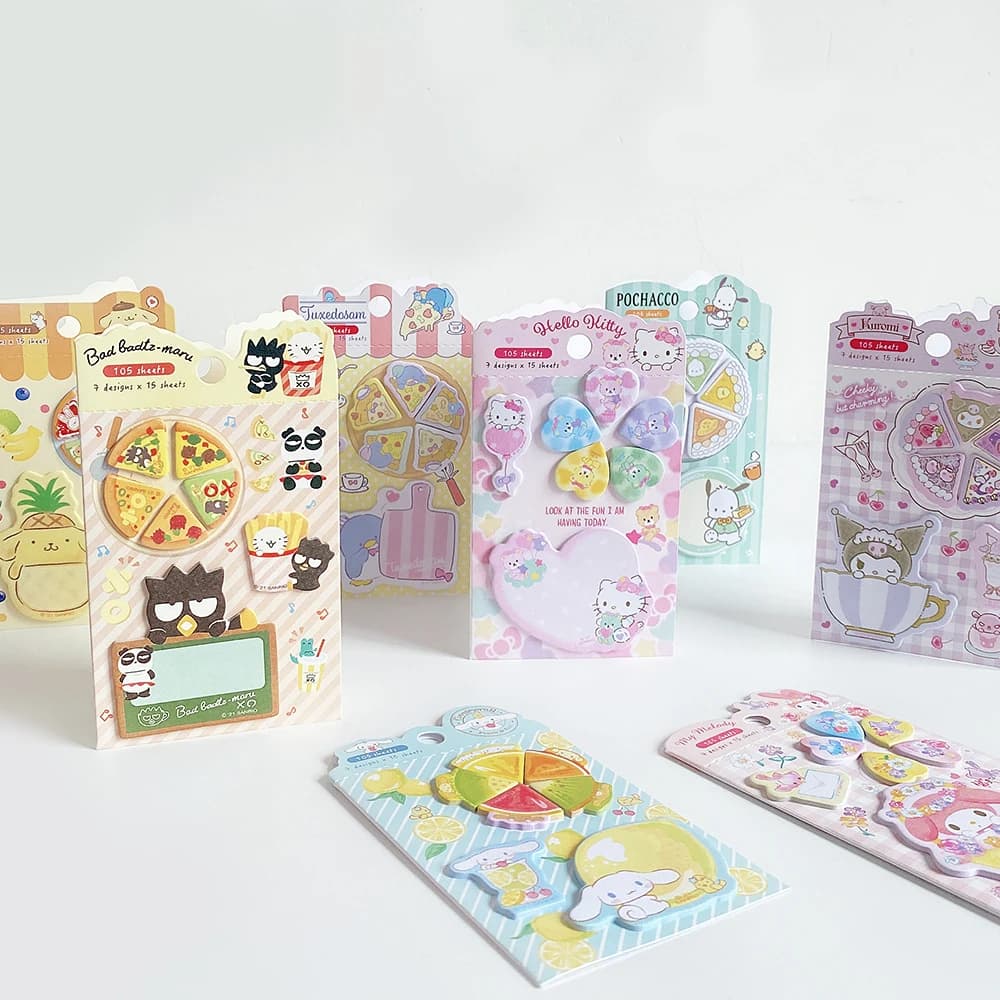 105 sheets Kawaii cartoon animals Sticky Notes Memo Pad Diary Stationary Flakes Scrapbook Decorative Cute Cartoon N Times Sticky