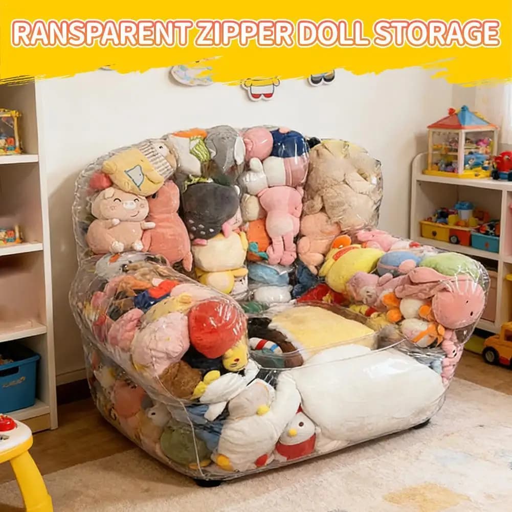 2026 Trending Stuffed Animal Storage Chair - Oversized Clear Bean Bag, Waterproof Stuffed Animal Chair For Playroom/Bedroom