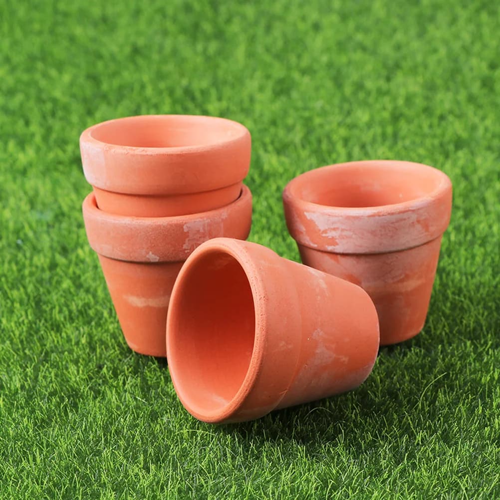 12Pcs Terracotta Plant Pots Ceramic Flower Pots for Small Plants Indoor Outdoor Mini Clay Natural Rustic Decor