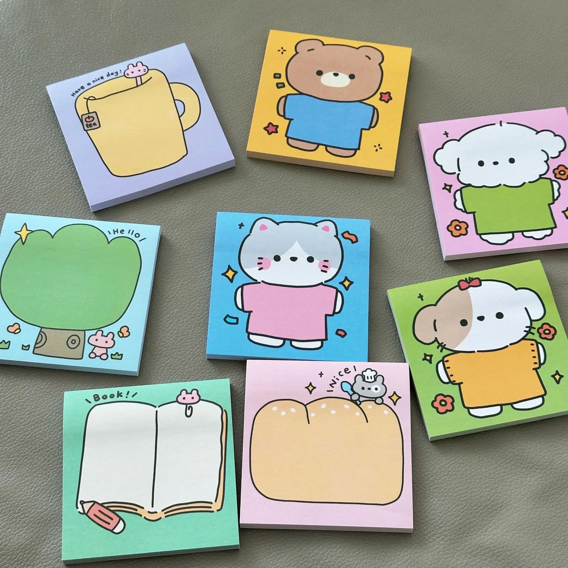 Cartoon-style Simple and Cute Sticky Notes - Decorative Stationery for Student Planners, Note-taking  (Adhesive Notepads) kawaii
