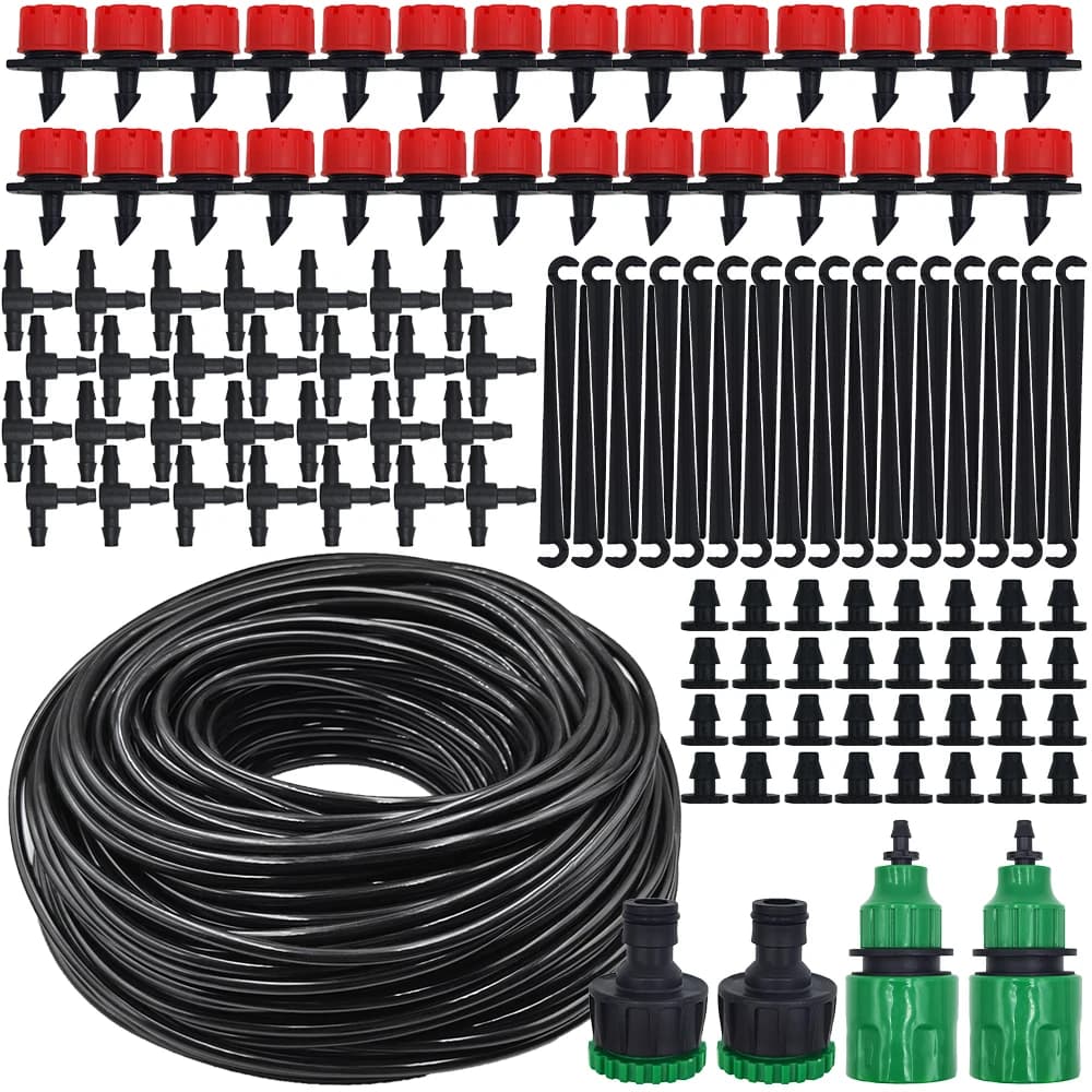 Portable Micro Drip Irrigation System, 20M Automatic Watering Kit with Adjustable Drippers for Garden