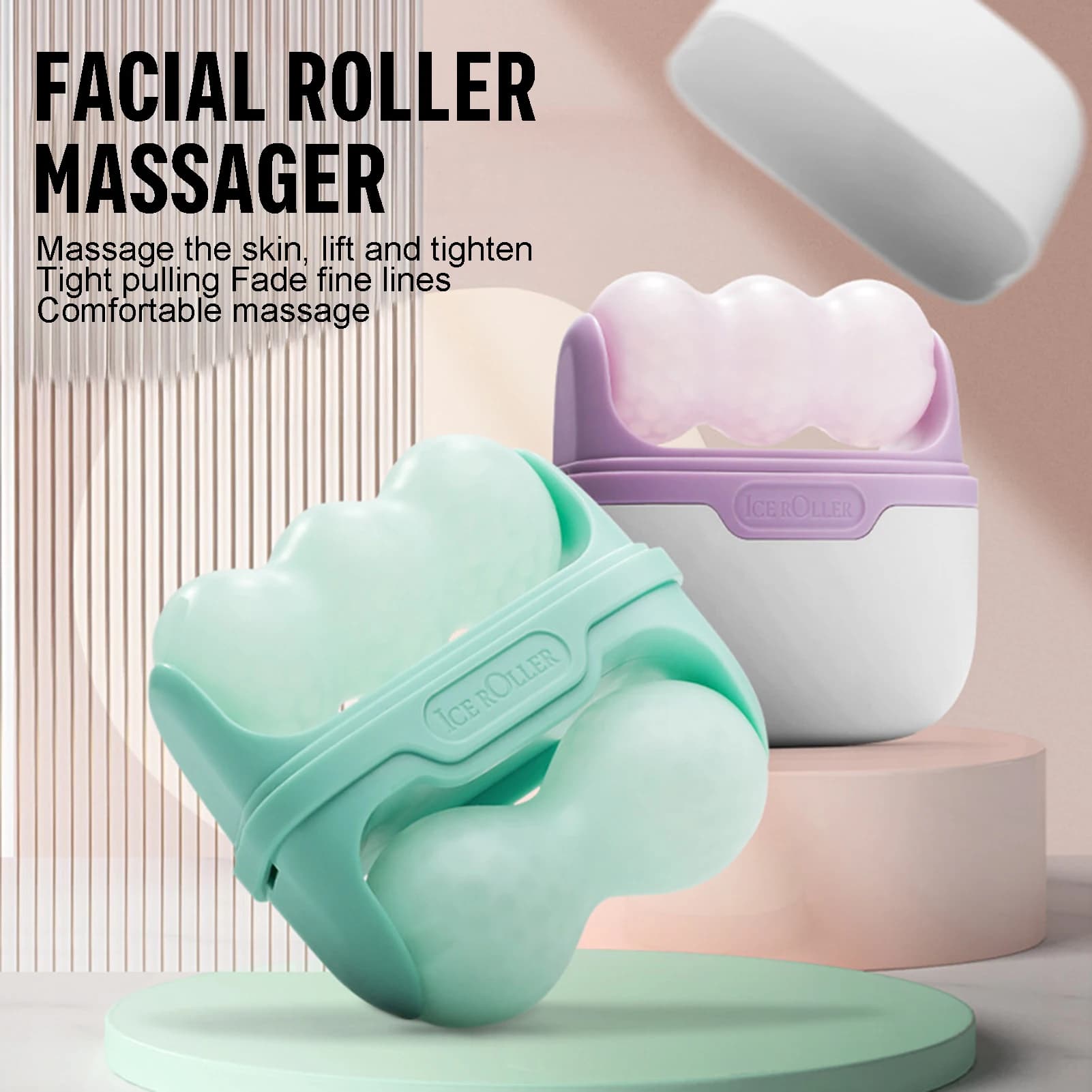 Face Ice Roller Skin Care Tools Double Head Cooling Therapy Skin Massage Rollers Face Skin Care Tools for Girls Woman care