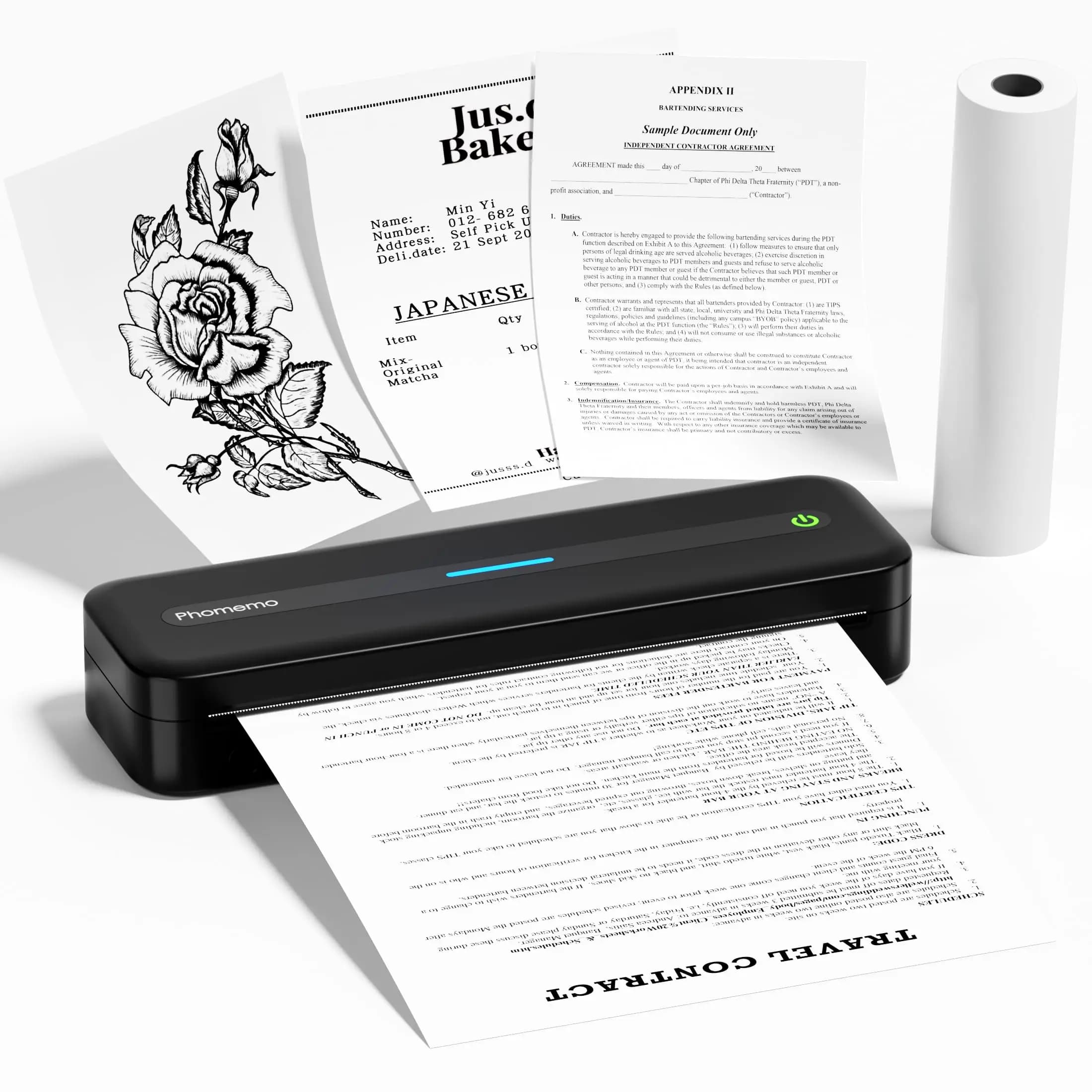 Phomemo M832 Portable Printer Portable Printers Wireless for Travel,Bluetooth Thermal Printer Support 8.5'' x 11'' Thermal Paper
