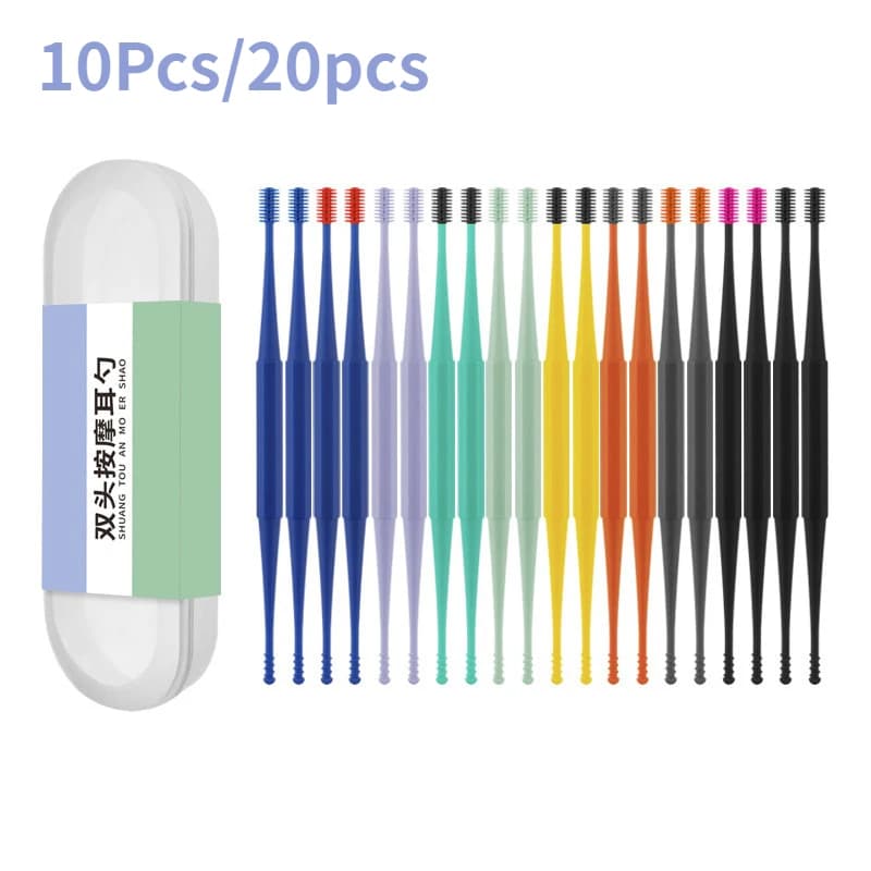 Ear Wax Removal Tool Ear Cleaning Sticks Earpick Remover Silicone Ear Pick Double Head Ear Cleaner 360° Spiral Swab