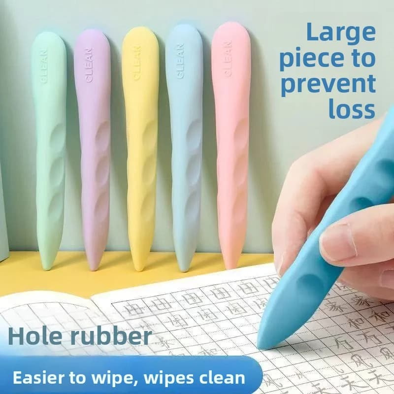3-5PCS/Box Primary School Students Hole Eraser, Clean Large Eraser for Art, No Residue & No Crumbs, Easy to Erase