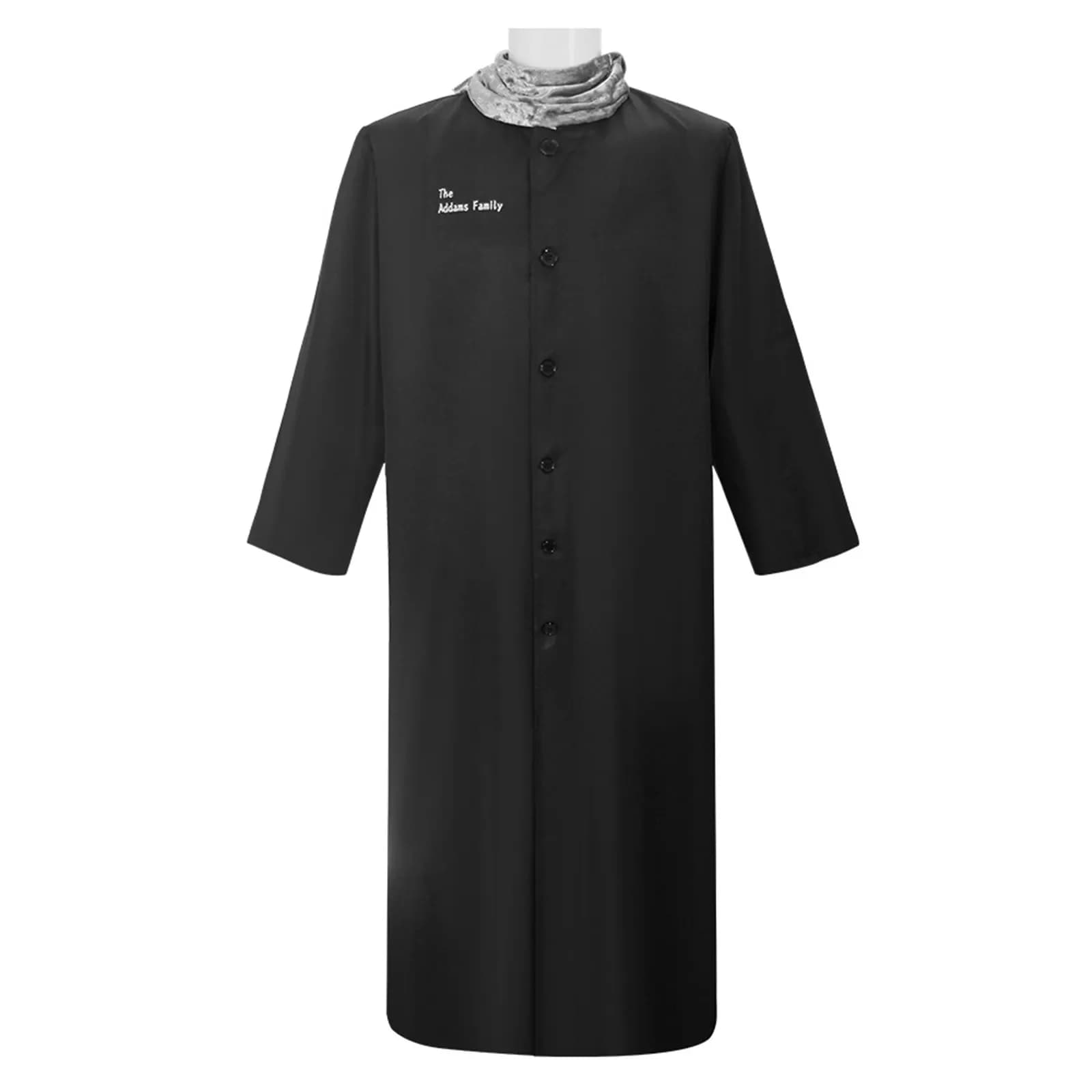Men Cosplay Costume Movie Black Robe With Scarf Women Dress Horror Movie Down Shirt Gown Halloween Uniform