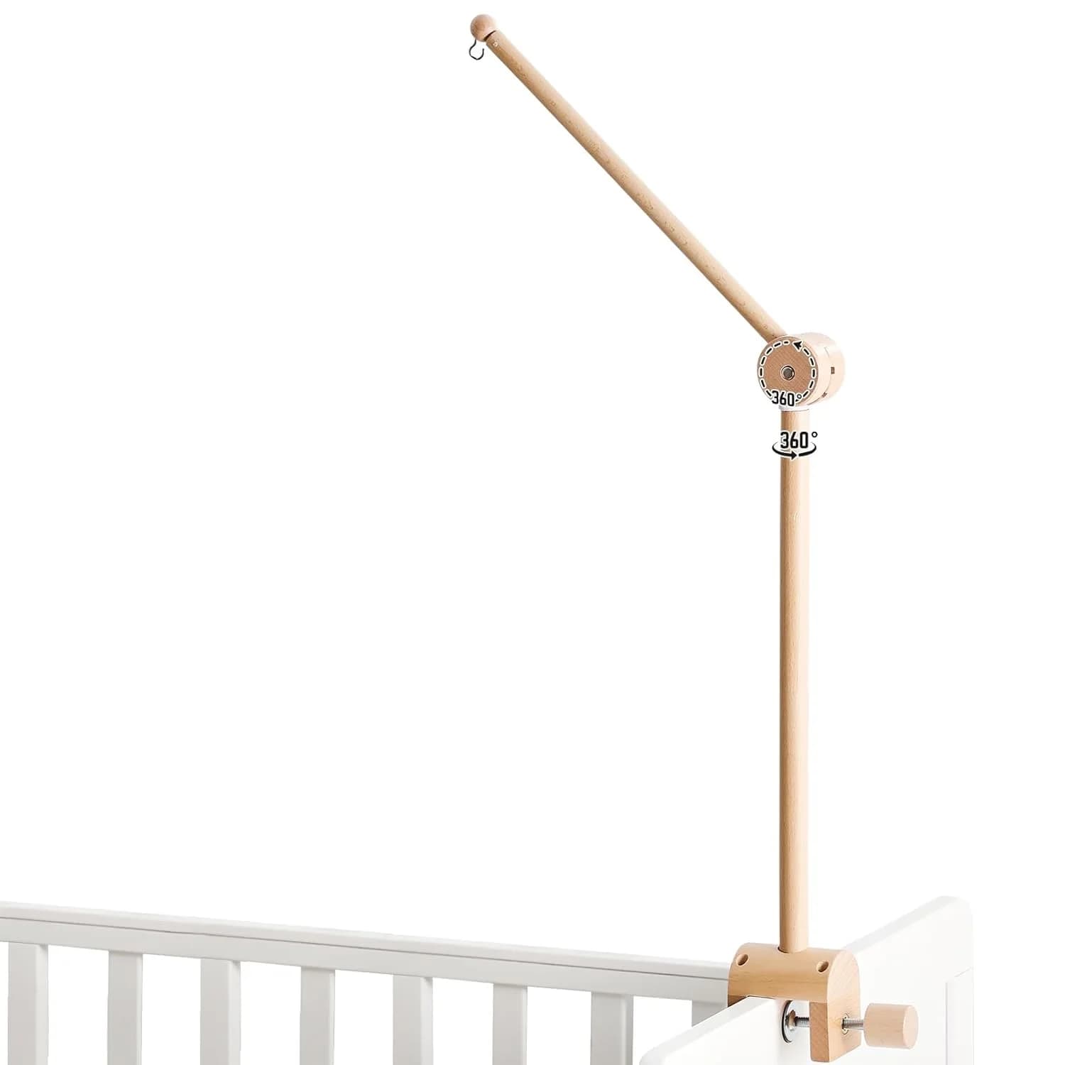 Baby Crib Mobile Arm Wooden Mobile Arm with Height Adjustable Mobile Hanger for Crib
