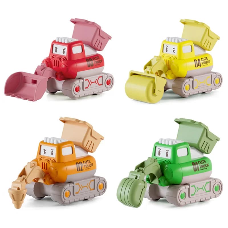 Baby Cartoon Toy Car Mini Press Go Vehicles Inertia Pull Back Cars Montessori Early Education Crawling Toys for Toddlers Boys