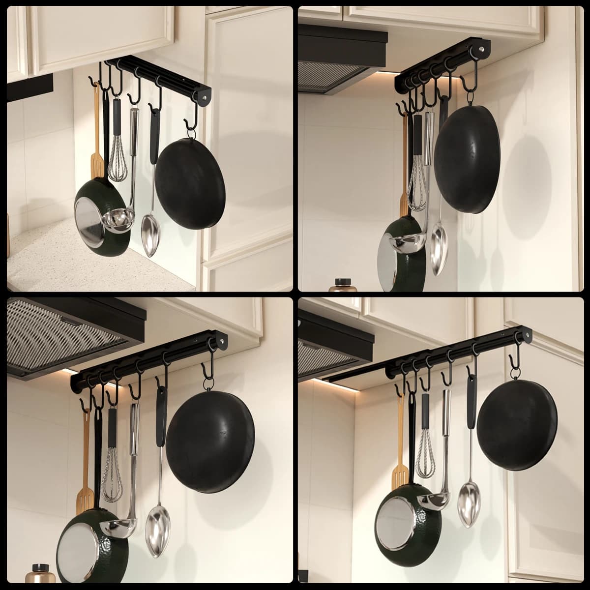 Kitchen utensil rack, pot bowl hanging storage rack, multifunctional bottom sliding storage platform, saving countertop space